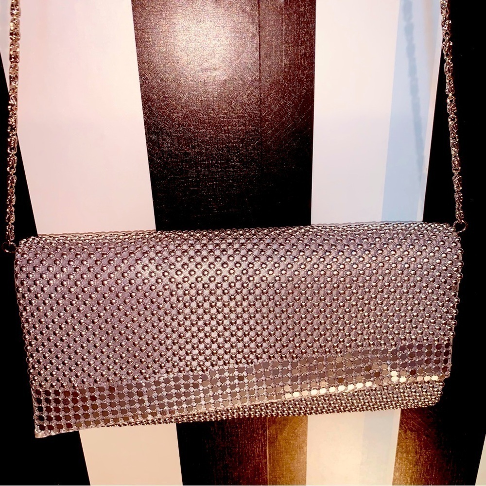 Chainmail Metal Silver Evening Bag 90s Vintage 1994 Like New
